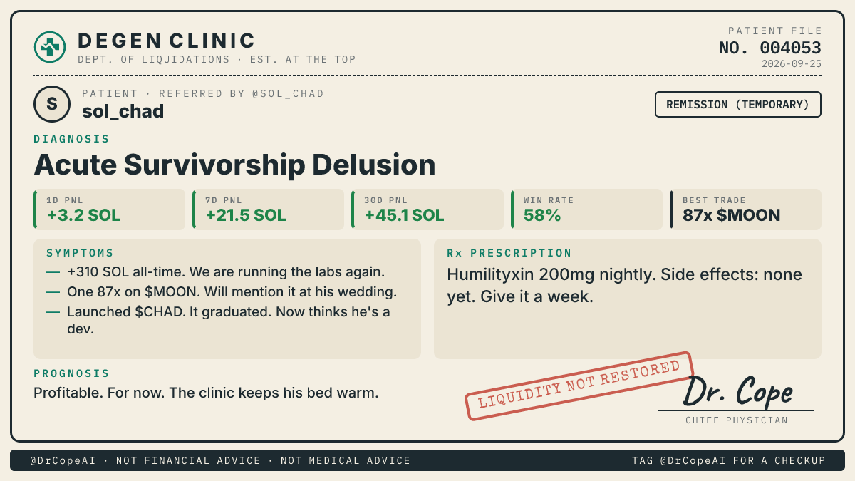 Common diagnosis card: Acute Survivorship Delusion